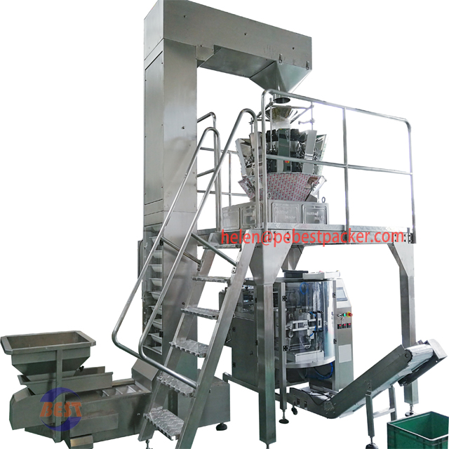 Machine d'emballage de pesage automatique à 14 têtes - Système d'emballage de produits discrets